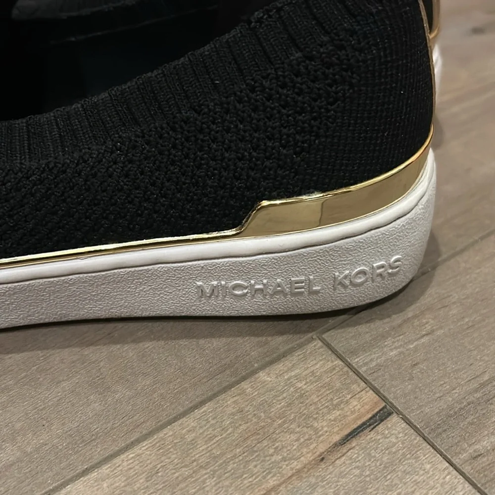 Michael Kors  Black and Gold Slip-On Sneakers